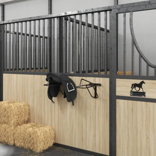Soporte de Silla Montura de Pared Plegable Hierro Negro
