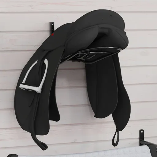 Soporte de Silla Montura de Pared Plegable Hierro Negro