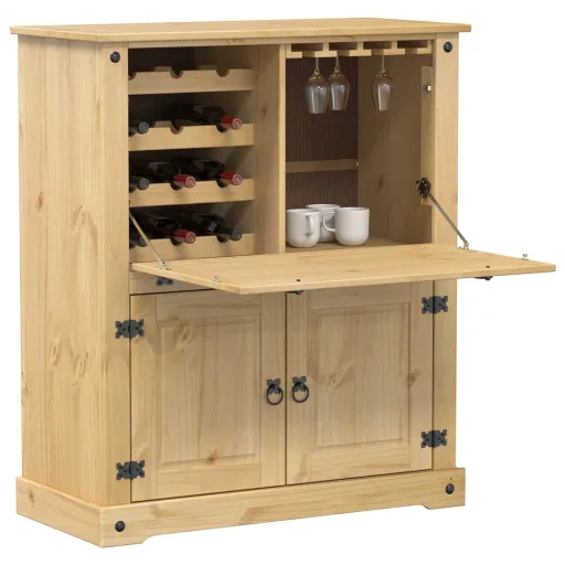 Botellero Corona Madera Maciza de Pino 97x45x114 cm