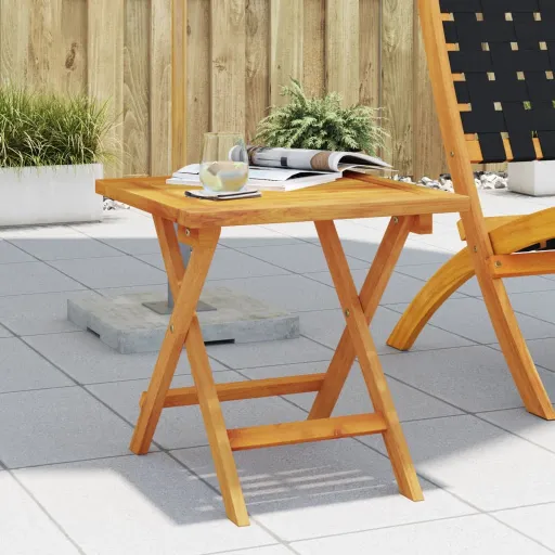 Mesa Auxiliar de Jardín Madera Maciza de Acacia 40x40x40 cm
