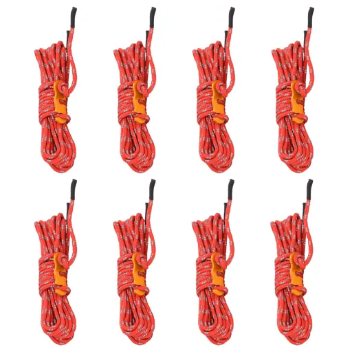 Cuerda de Vientos Con Tensores Reflectantes 8 Piezas 4 m 4 mm