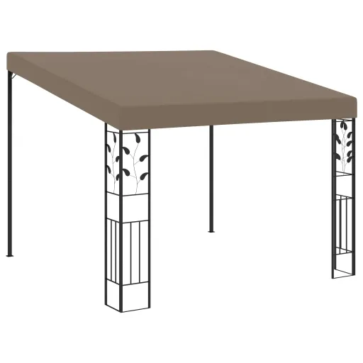 Cenador Con Montaje en la Pared Gris Taupe 3x3x2,5 m