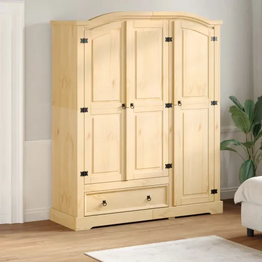 Armario Corona Madera Maciza de Pino 151,5x52x186 cm