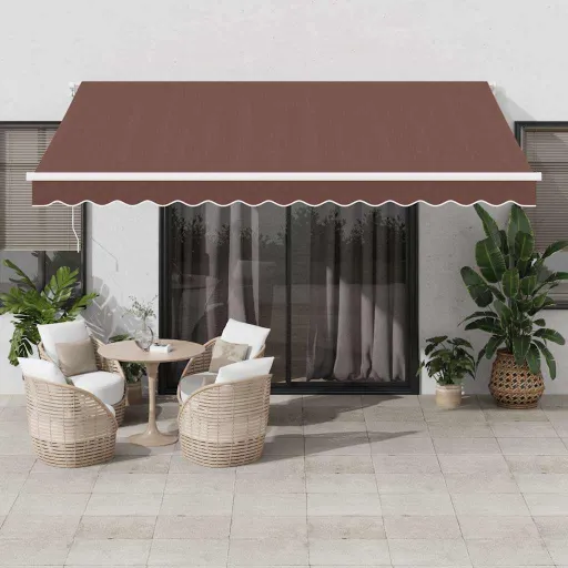 Toldo Retráctil Automático Marrón 400x300 cm