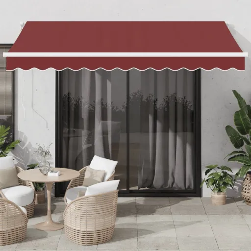 Toldo Retráctil Manual Color Burdeos 350x250 cm