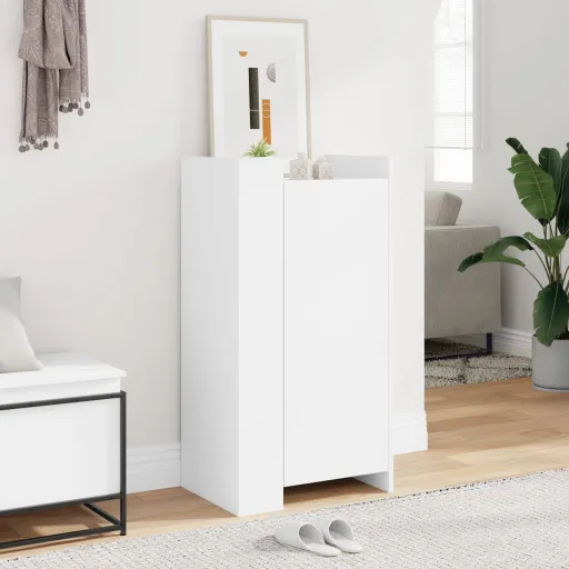 Mueble Zapatero Madera de Ingeniería Blanco 52x37,5x100 cm