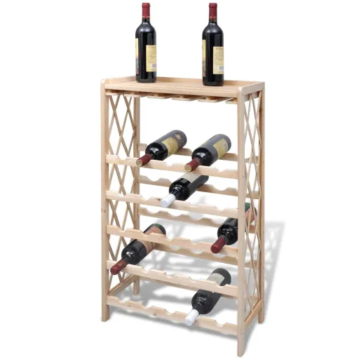 Botellero Con Estantes Para 25 Botellas Madera Maciza Abeto
