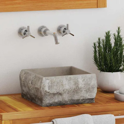 Lavabo Gris Mármol 30x30x13 cm