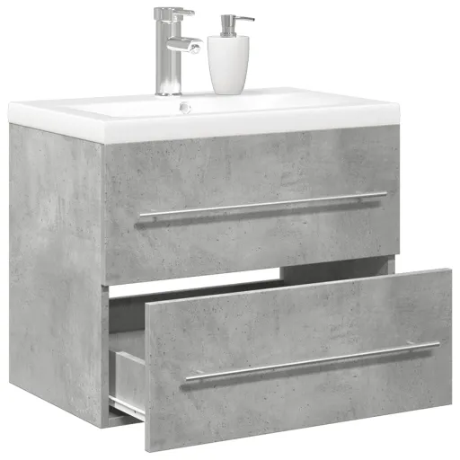 Set Muebles de Baño 2 Piezas Madera Contrachapada Gris Hormigón