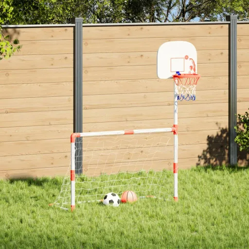 Juego Infantil de Fútbol y Baloncesto Con Balones 98x50x70 cm