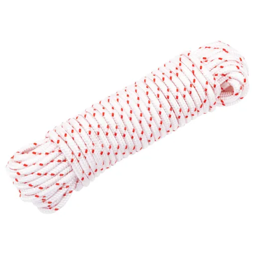 Cordón de Arranque Nailon Blanco y Rojo Ø4 mm 10 m