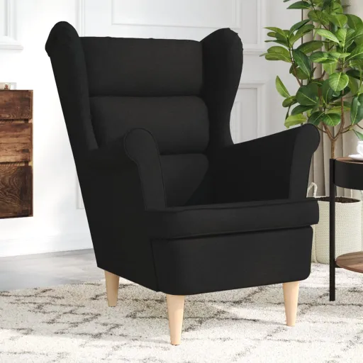 Sillón de Tela Negro 74x84x100 cm
