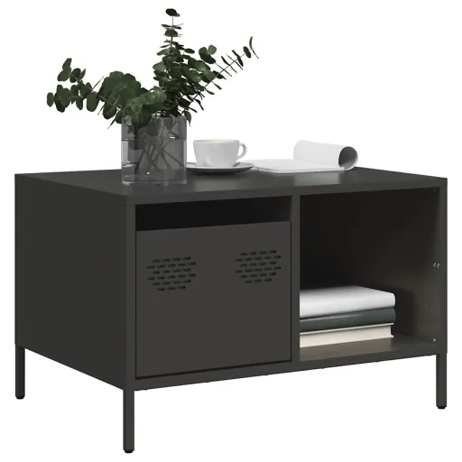 Mesa de Centro Acero Laminado en Frío Negro 68,5x50x43,5 cm