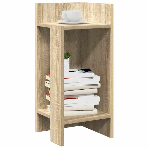 Mesas Auxiliares 2 Uds Con Estante Roble Sonoma 25,5x27x60 cm