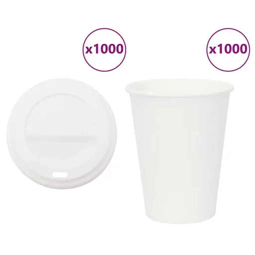 Vasos de Café de Papel Con Tapa 1000 Uds 12oz 300ml