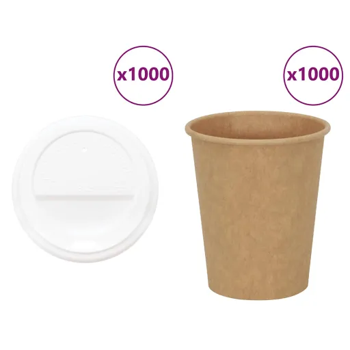 Vasos de Café de Papel Con Tapa 1000 Uds 8oz 200ml