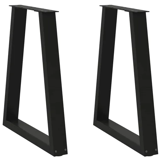 Patas Para Mesa de Comedor en Forma de V (2 Unidades), Color Negro, 50x(72-73,3) cm, Acero