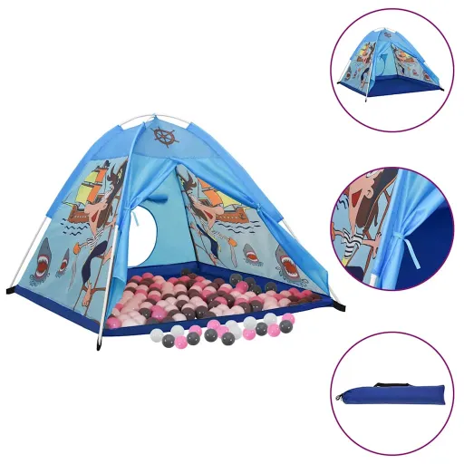 Tienda de Juegos Para Niños Con 250 Bolas Azul 120x120x90 cm
