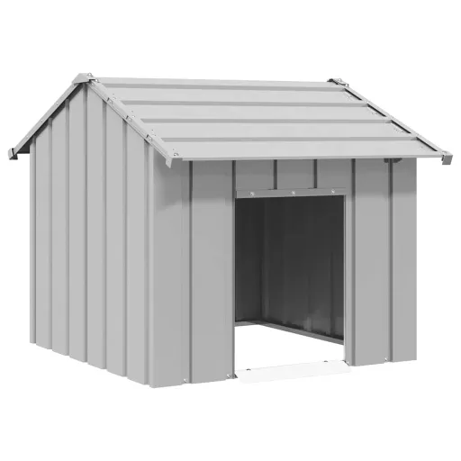 Caseta Para Perros Con Techo Acero Galvanizado 85x107x81 cm