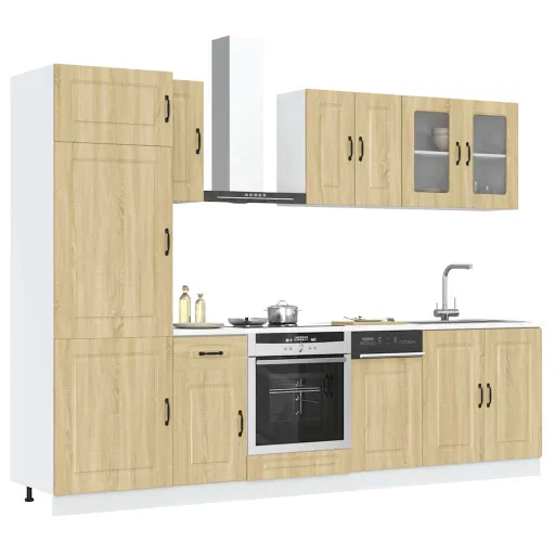 Mueble Cocina Kalmar Roble Sonoma 8 Pzas Madera Contrachapada