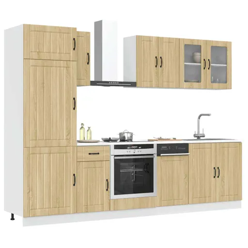 Conjunto de Armarios de Cocina "Lucca" de 8 Piezas de Madera de Ingeniería de Roble Sonoma