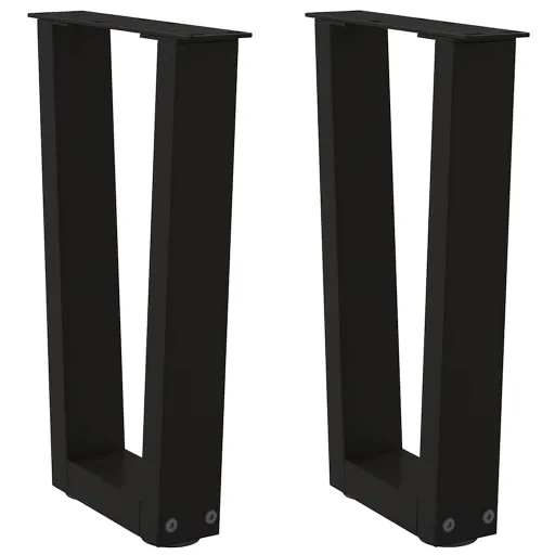 Patas Para Mesa de Centro en Forma de V (2 Unidades), Color Negro, 38 x (42-43,3) cm, Acero
