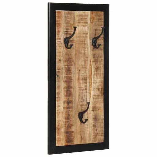 Perchero Madera Maciza de Mango Rugosa 40x2x80 cm