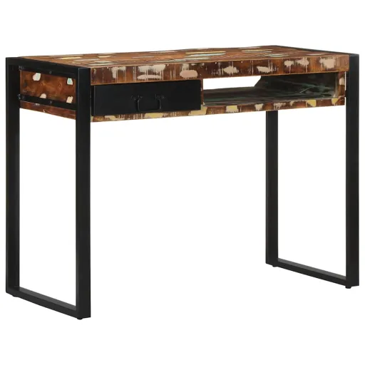 Escritorio Madera Maciza Reciclada Multicolor 100x50x75 cm