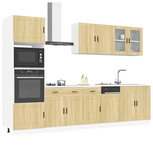 Conjunto de Armarios de Cocina "Porto" de 7 Piezas de Madera de Ingeniería de Roble Sonoma