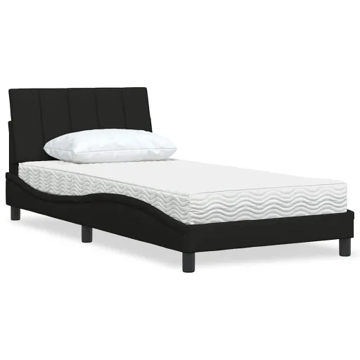 Cama Con Colchón Hanko Tela Negro 100x200 cm