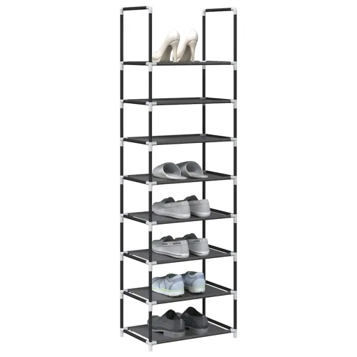 Zapatero 8 Niveles Negro 44x28x145 cm Tejido no Tejido