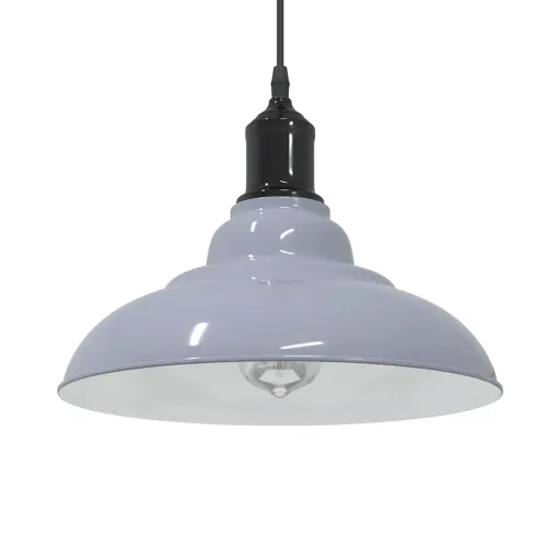Lámpara Colgante Regulable en Altura E27 Gris Brillante Ø 31cm