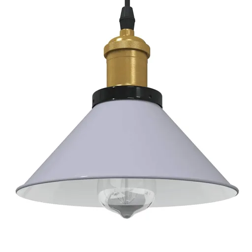 Lámpara Colgante Regulable en Altura E27 Gris Brillante Ø 22cm