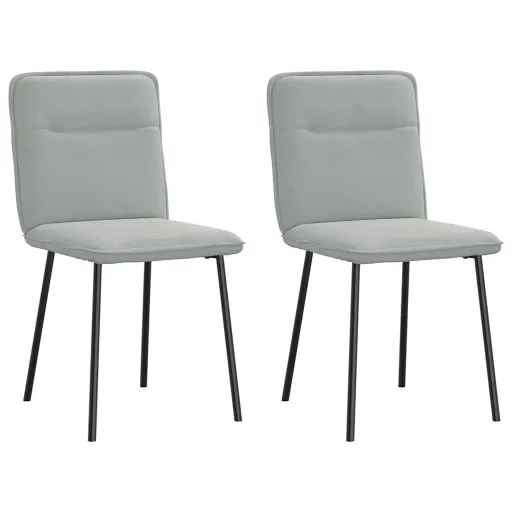 Sillas de Comedor 2 Unidades Terciopelo Gris Claro