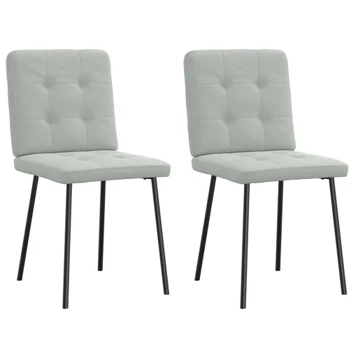 Sillas de Comedor 2 Unidades Terciopelo Gris Claro