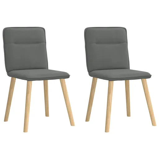 Sillas de Comedor 2 Unidades Tela Gris Oscuro