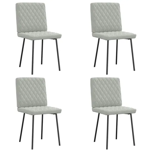 Sillas de Comedor 4 Unidades Terciopelo Gris Claro