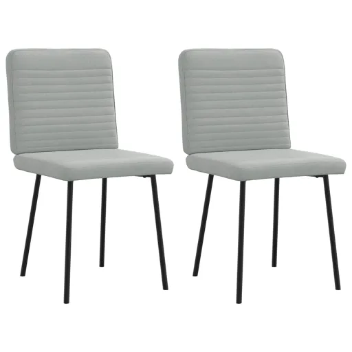 Sillas de Comedor 2 Unidades Terciopelo Gris Claro