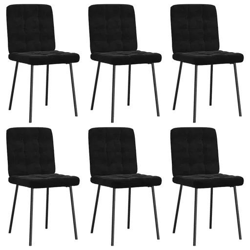 Silla de Comedor 6 Unidades Terciopelo Negro