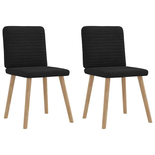 Sillas de Comedor 2 Unidades Tela Negro