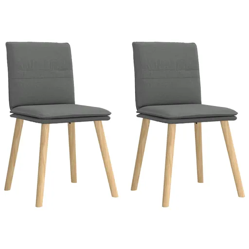 Sillas de Comedor 2 Unidades Tela Gris Oscuro