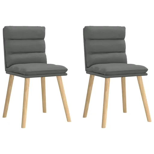 Sillas de Comedor 2 Unidades Tela Gris Oscuro