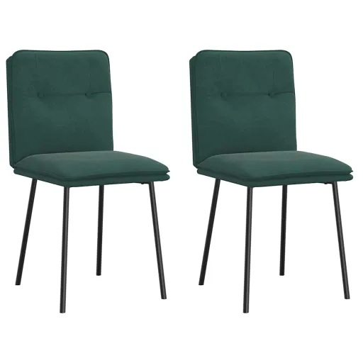 Sillas de Comedor 2 Unidades Terciopelo Verde Oscuro