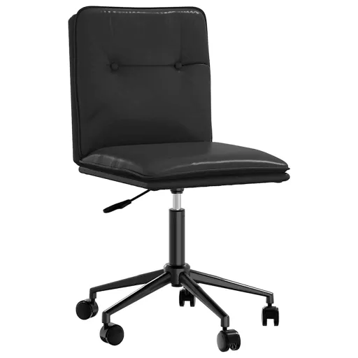 Silla de Comedor de Cuero Sintético Negra