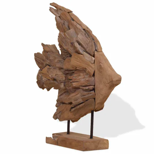 Escultura de Pez de Teca 40x12x57 cm