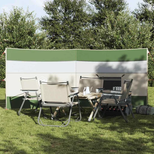 Cortaviento de Camping Impermeable Verde 340x130 cm