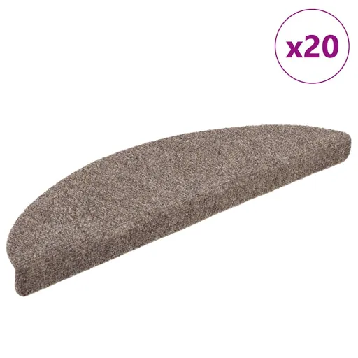 Felpudos Autoadhesivos Para Escaleras, 20 Unidades, 56 x 17 x 3 cm, Beige, Semicirculares