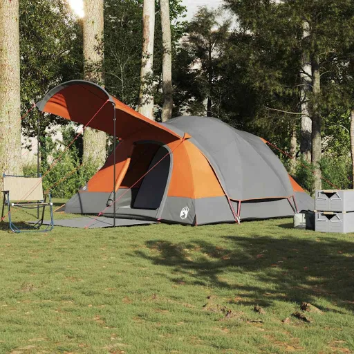 Tienda de Campaña Familiar Túnel 8 Personas Impermeable Naranja