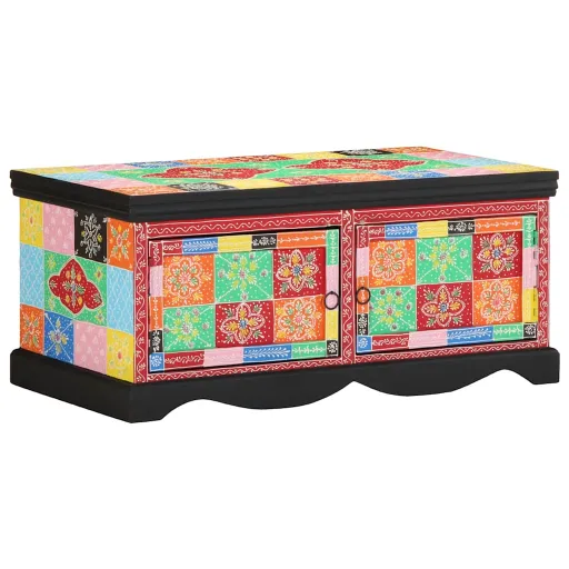 Mesa de Centro  Multicolor 90x50x40 cm Madera Maciza Mango