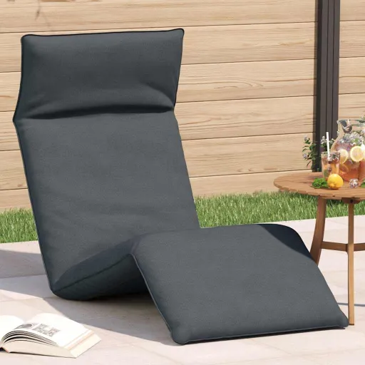 Tumbona Plegable Antracita 175x54x8,5 cm Tejido Oxford